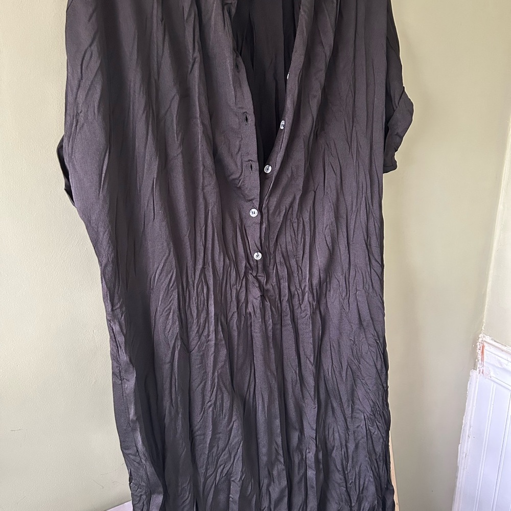 Black button up dress